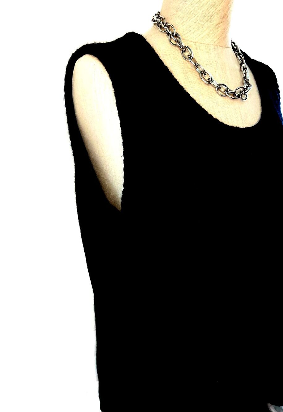 Denim & Co. black knit sweater tank soft material Size XL